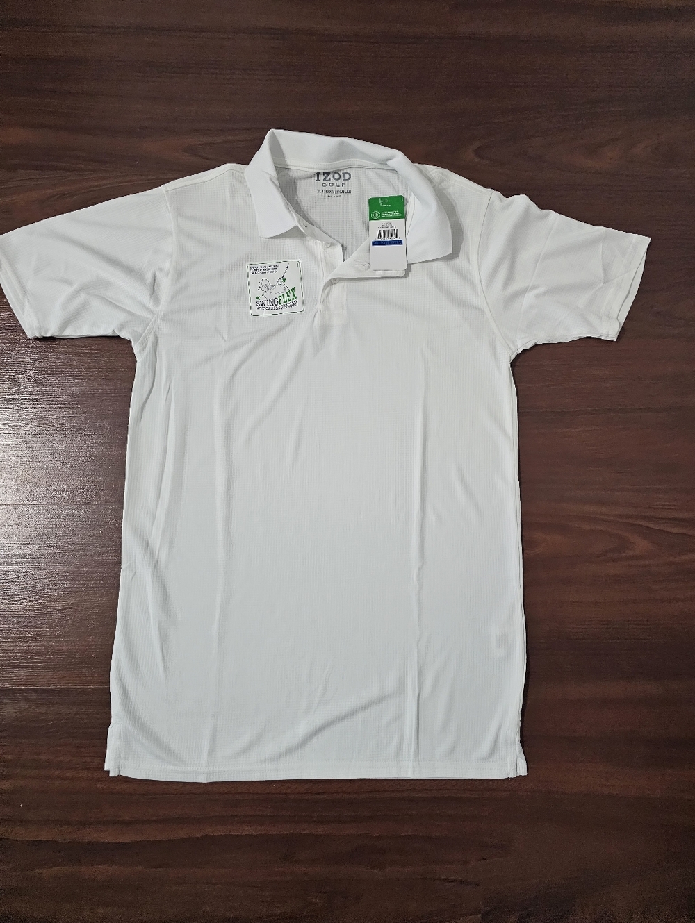 IZOD Golf White Ribbed Polo